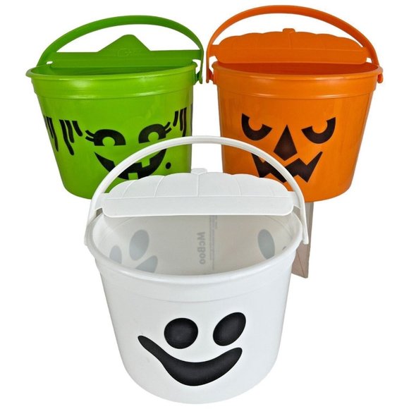 McDonald's Other - 2022 McDonald Happy Meal Halloween Pail Trick Or Treat Bucket White Green Orange